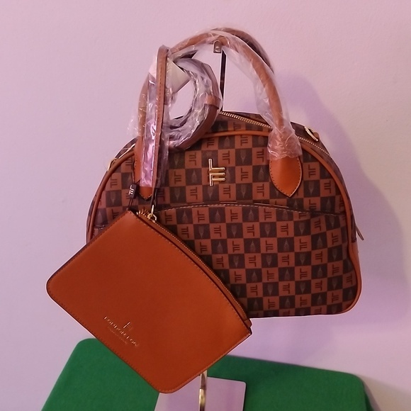 Brown London Fog Bowler Satchel - Picture 10 of 11